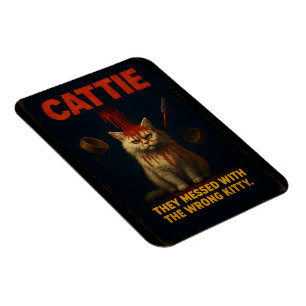 Magnet Flexible CATTIE – Parodie de chat d'horreur drôle