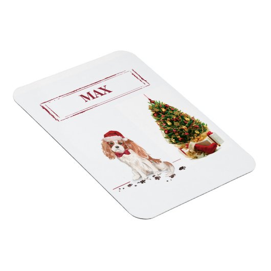 Magnet Flexible Cavalier King Charles Spaniel Noël Chien Drôle (Côté Droit)
