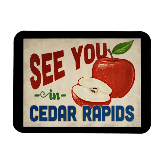 Magnet Flexible Cedar Rapids Iowa Apple - Vintage voyage (Horizontal)