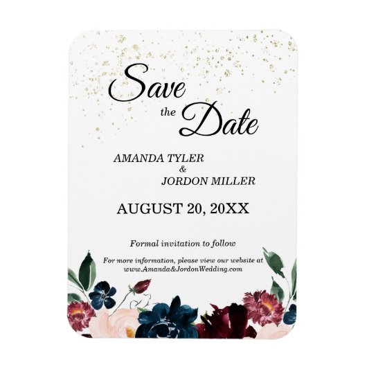 Magnet Flexible Célébration d'été Mariage Enregistrer la date Magn (Vertical)