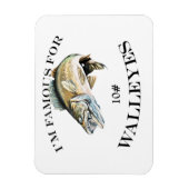 Magnet Flexible Célèbre Pour 10 LB Walleyes Customisé (Vertical)