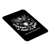 Magnet Flexible Célébrer les nouveaux débuts Vin Verre Illustratio (Côté Droit)