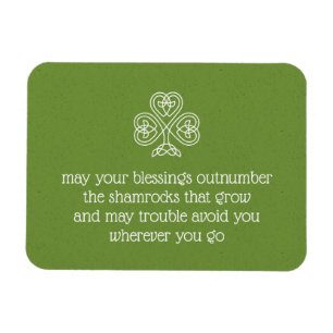 Magnet Flexible Céltic Knot Shamrock Irlande Bénédictions