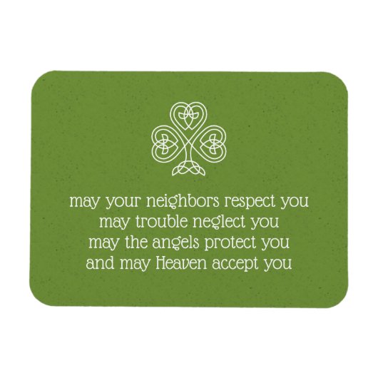 Magnet Flexible Celtic Knot Shamrock Irlande Bénédictions 2 (Horizontal)