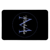 Magnet Flexible Cercle minimal moderne nom initial monogramme mode (Horizontal)