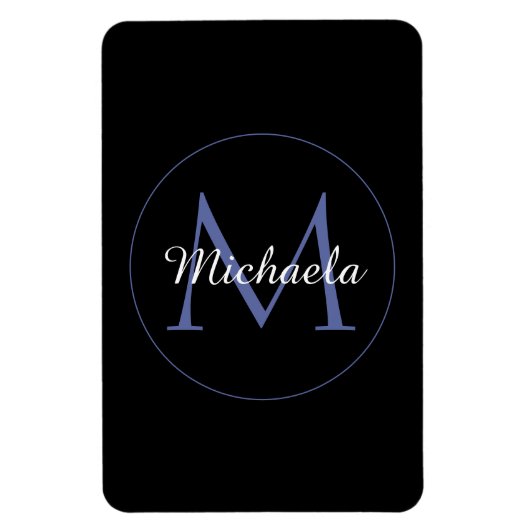 Magnet Flexible Cercle minimal moderne nom initial monogramme mode (Vertical)