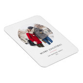 Magnet Flexible Cercle photo Rouge minimaliste Joyeux Noël (Côté Droit)