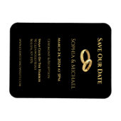 Magnet Flexible Cercles Mariages Noir et Or- (Horizontal)