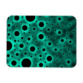 Magnet Flexible Cercles noirs sur fond turquoise (Horizontal)