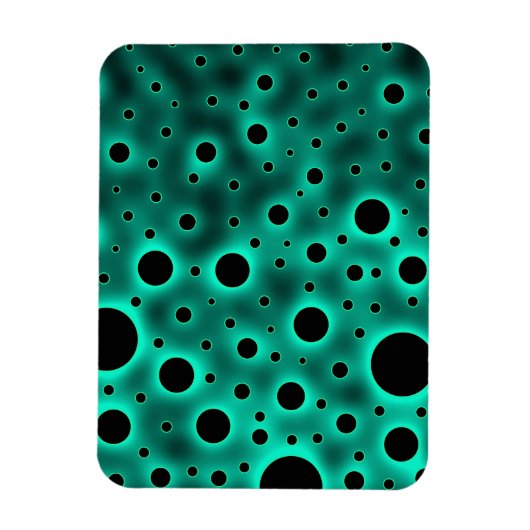 Magnet Flexible Cercles noirs sur fond turquoise (Vertical)