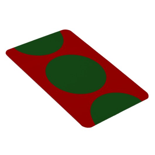 Magnet Flexible Cercles verts en rouge (Côté Droit)