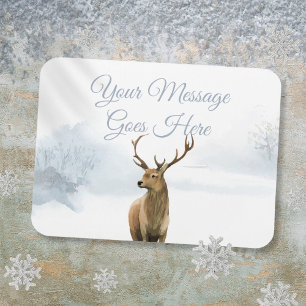 Magnet Flexible Cerf de la forêt hivernale personnalisé pour les f