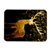 Magnet Flexible Cerf géométrique polygone doré (Horizontal)
