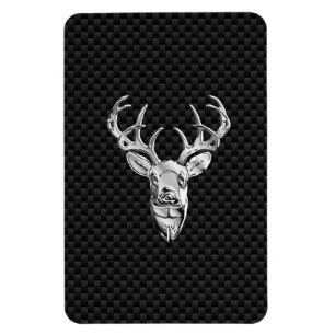 Magnet Flexible Cerf Symbolique en argent sur impression en fibre