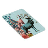 Magnet Flexible Cerf Turquoise en Forêt de Champignons 2 (Côté Droit)