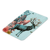 Magnet Flexible Cerf Turquoise en Forêt de Champignons 2 (Côté Gauche)