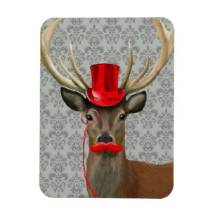 Magnet Flexible Cerfs communs avec Red Hat et la moustache