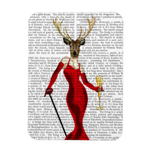 Magnet Flexible Cerfs communs de charme en rouge