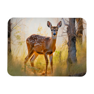 Magnet Flexible Cerfs Élégants dans la Forêt Design Naturel