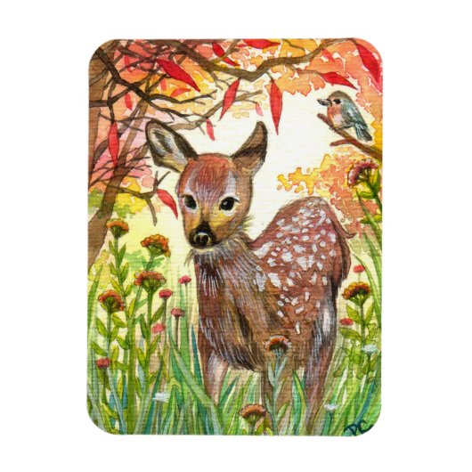 Magnet Flexible Cerfs Et Petits Oiseaux (Vertical)
