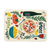 Magnet Flexible C'est Amore Italien Food Love Whimsical Pizza (Horizontal)