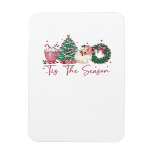 Magnet Flexible C'est la saison Joyeux Noël Mignon Xmas Café Ch