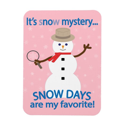Magnet Flexible C'est NOw Mystery Detective Snowman Pink (Vertical)