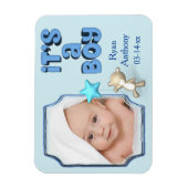 Magnet Flexible C'est un garçon avec photo et un bébé ours (Vertical)