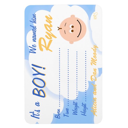 Magnet Flexible C'est un petit garçon, un aimant Customisé Faire-p (Vertical)