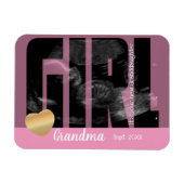 Magnet Flexible C'est une fille Faire-part - Sonogramme avec do-it (Horizontal)