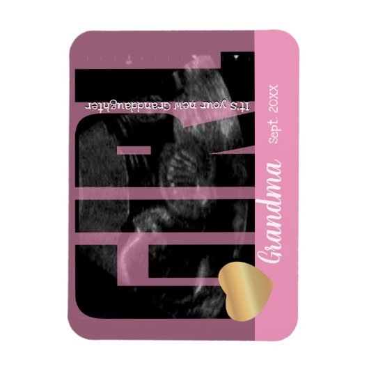 Magnet Flexible C'est une fille Faire-part - Sonogramme avec do-it (Vertical)