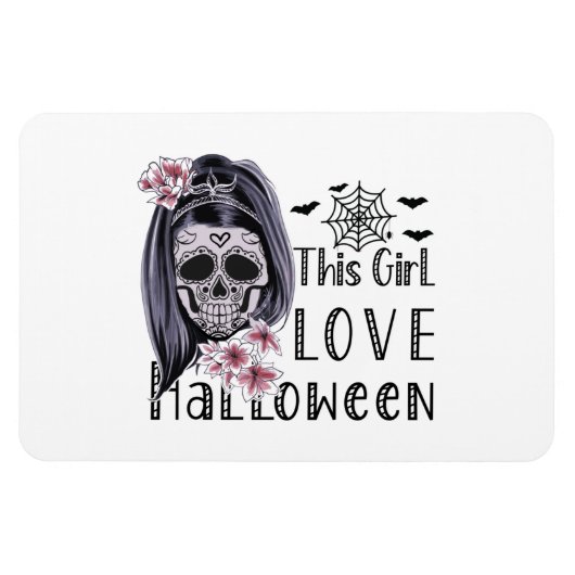Magnet Flexible Cette fille aime Halloween (Horizontal)