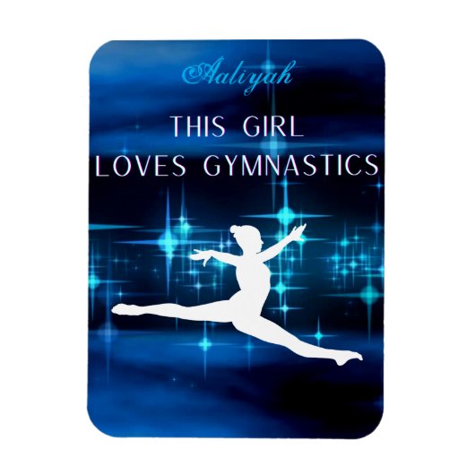 Magnet Flexible Cette Fille Aime La Gymnastique Noir, Bleu, Blanc (Vertical)