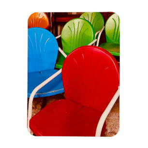 Magnet Flexible Chaises de couleur vive en aluminium rétro vintage