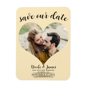Magnet Flexible Chaleureux Coeur de garde Photo Mariage Enregistre