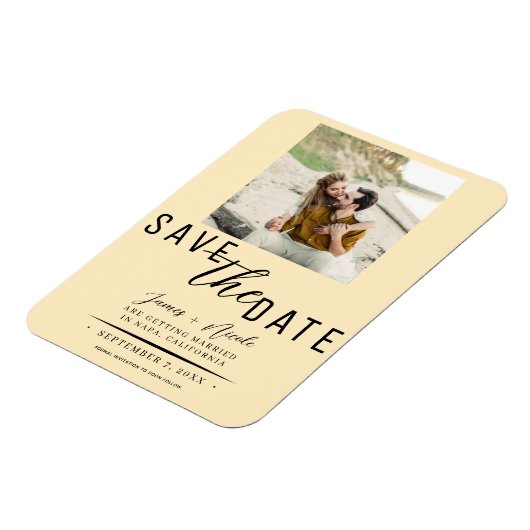 Magnet Flexible Chaleureux garde Enregistrer la date Mariage photo (Côté Gauche)