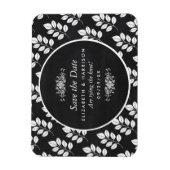 Magnet Flexible Chalkboard Floral Leaf Wedding Enregistrer La Date (Vertical)