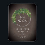 Magnet Flexible Chalkboard Inspiré Botanique Enregistrer La Date<br><div class="desc">Un mariage sauvez l'aimant de date avec un design botanique avec un arrière - plan inspiré du tableau noir.</div>