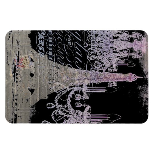 Magnet Flexible chalkboard scripts chandelier paris eiffel tower (Horizontal)