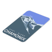 Magnet Flexible Chamonix, Mont-Blanc, numériquement dessiné, souve (Côté Gauche)