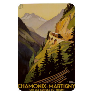Magnet Flexible Chamonix vintage, Mont Blanc, France -