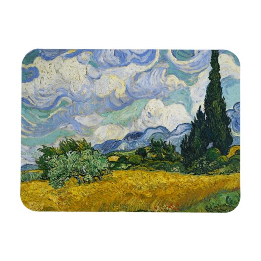 Magnet Flexible Champ de blé avec Cyprès, Vincent van Gogh (Horizontal)