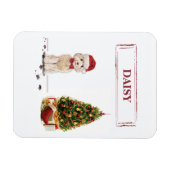 Magnet Flexible Champagne Cockapoo Drôle chien de Noël avec arbre (Horizontal)