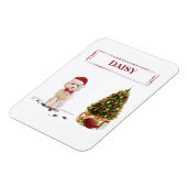 Magnet Flexible Champagne Cockapoo Drôle chien de Noël avec arbre (Côté Gauche)