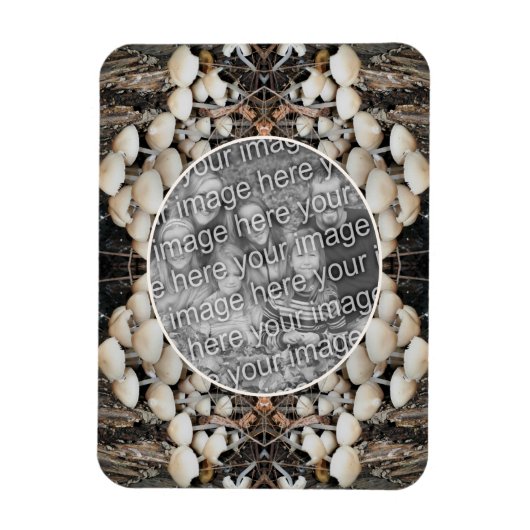 Magnet Flexible Champignons sauvages Cadre naturel Ajouter votre p (Vertical)