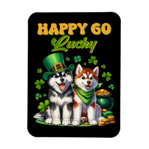 Magnet Flexible Chanceux Toutou Husky Mignon St. Patrick