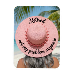 Magnet Flexible Chapeau de plage tropical pour retraité, plus mon