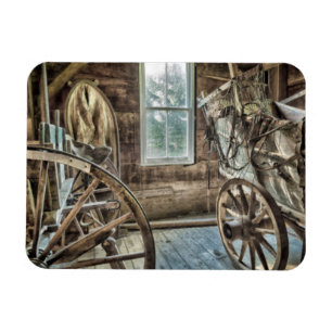 Magnet Flexible Chariot couvert, roues en bois