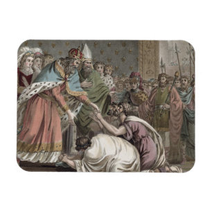 Magnet Flexible Charlemagne (742-814) reçoit les ambassadeurs pou
