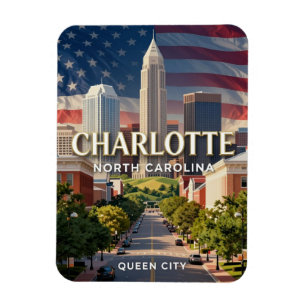 Magnet Flexible Charlotte Caroline du Nord Skyline Voyage